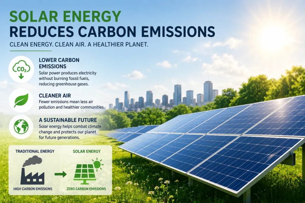 Environmental Benefits of Solar Energy 1 Solar panels helping reduce carbon emissions